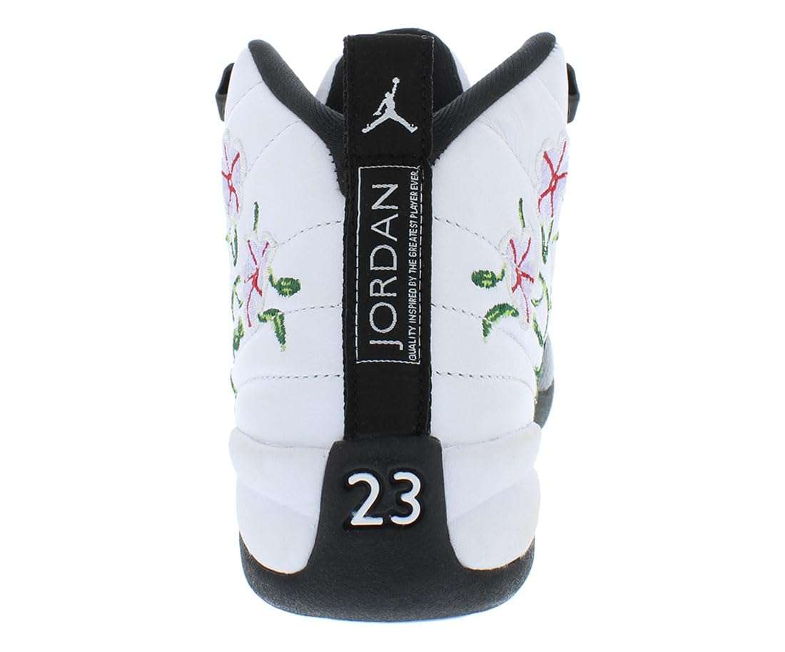 NIKE Jordan Air 12 Retro (Big Kid) White/Black/Vivid Green/Lavender Mist 6 Big Kid M 4