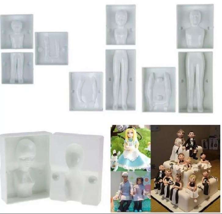Lyba Mould 3D People Mould Family Figure Fondant Decorating Mould Set 4