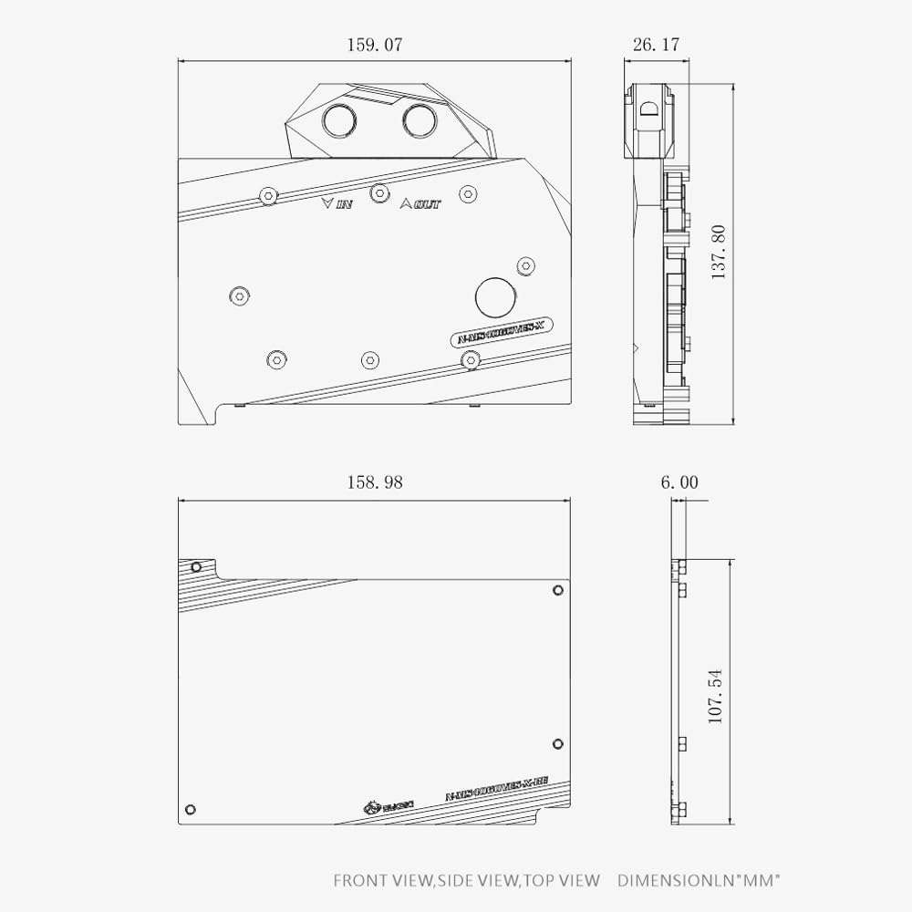 Copper GPU Water Cooling Block GPU Waterblock for MSI GeForce Gaming RTX 4060 Ventus 2X Black 8G OC RTX 4060 Gaming X 8G (5V ARGB RBW Aura Effect LED Lights GPU Block with Backplate) 2