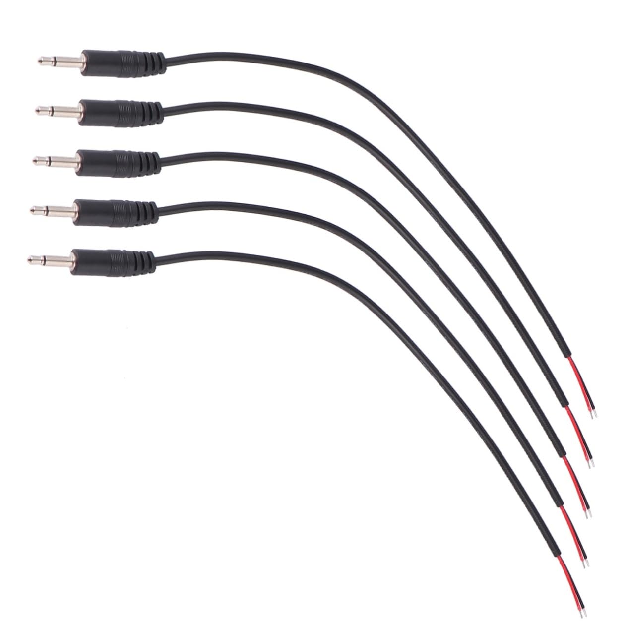 OSOLADY 10pcs Mono Male Connector Headphone Earphone Audio Cable Mic Jack Converter Microphone Adapter Converter Mic to Jack Mic Converter Jack Microphone Connector Adapter Black 5