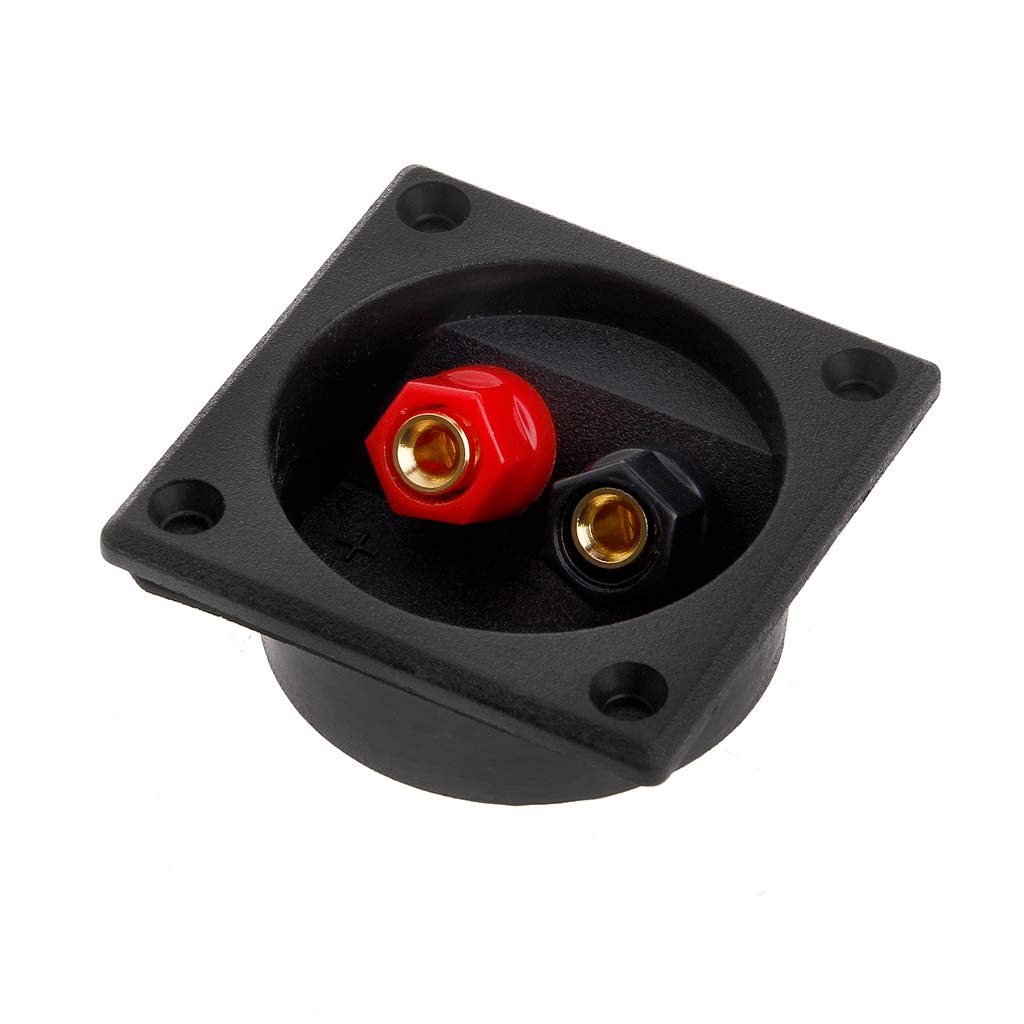 Pinhaijing Square Shape Double Binding Post Speaker Box Terminal Cup Black and Red