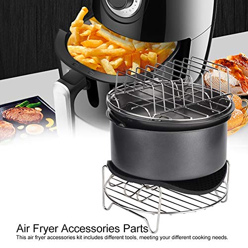 Easy to Clean Fryer Accessories Set, Air Fryer Accessories Parts, Non-Toxic Pizza Pancakes for Home Kitchen 6