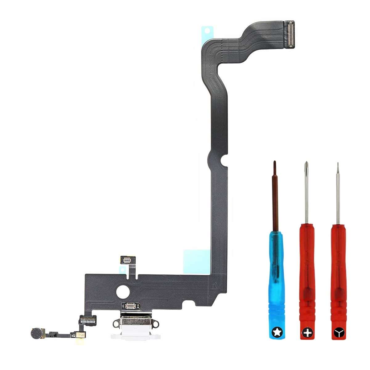 The Perfect Part Dock Connector Replacement Compatible with iPhone Xs MAX 6.5in Charging Port Flex incl. Screwdriver (Silver) 1