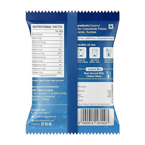 Unloq Natural Tender Coconut Water Premix | Instant Nariyal Pani Powder| Refreshing & Re-hydrating| Natural Energy Drink| Vegan & Fat-free| High Energy & Stress Relieving (pack of 40 2