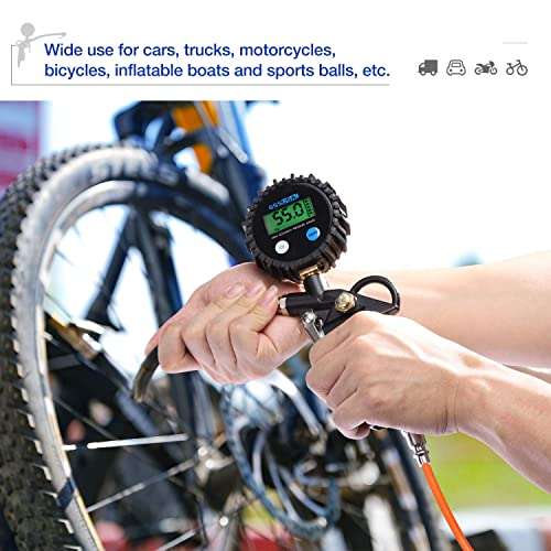GSSUSA Digital Tire Inflator Pressure Gauge 200 PSI Accuracy Display Heavy Duty Air Compressor Accessories for Car, Truck, Bike, Auto 5