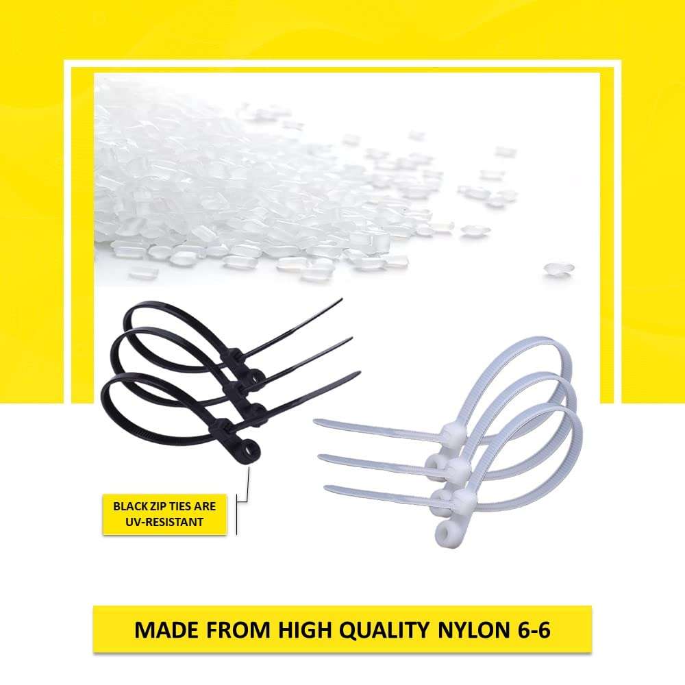 Kable Kontrol Zip Ties with Screw Hole, 14 Inch 100 Pcs Black, 120 Lbs. Tensile Strength, Self-Locking, Multipurpose Mounting head Cable Ties for Indoor & Outdoor Use 4