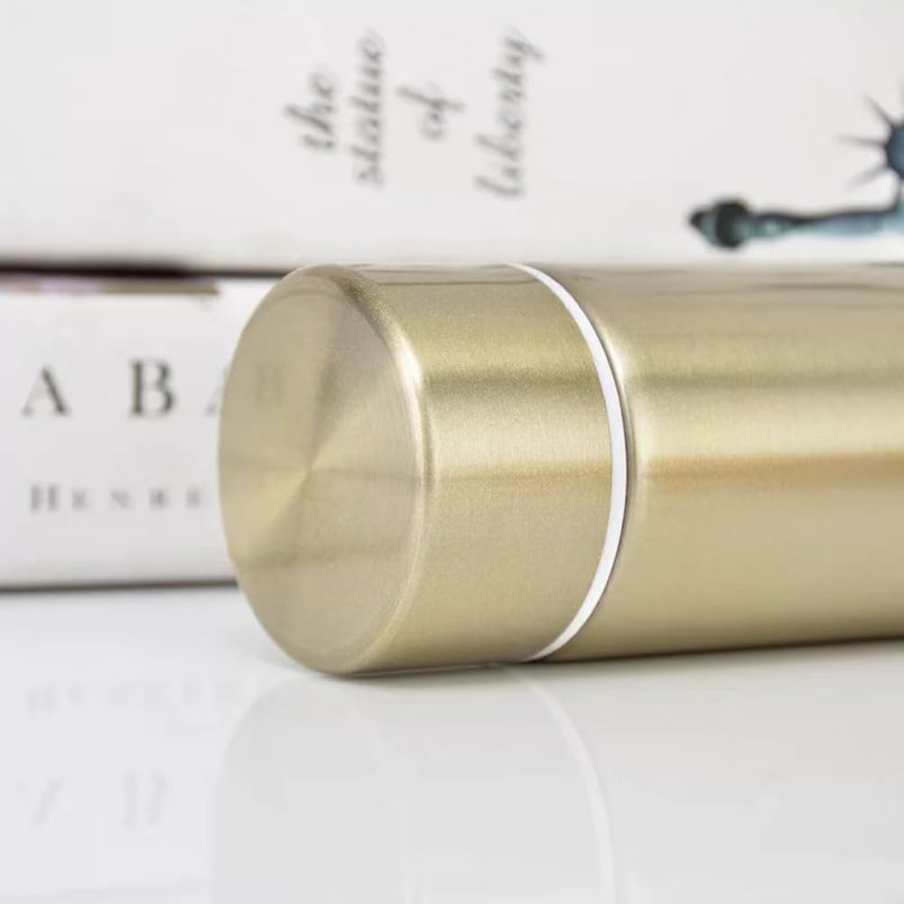 Stainless Steel Insulated,Small Stainless,Sports Water Bottle,Leak Proof Water Flask, Keeps Drink Cold and Hot,BPA Free (Golden) 4