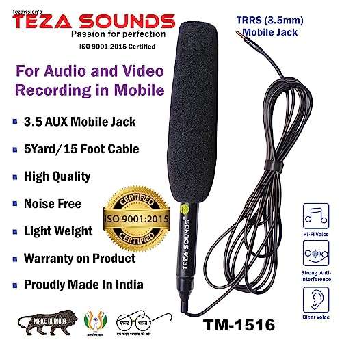 Tezavision® Reporter Mic / Journalist Mic / Interview / News Mic / YouTube / Reporting Mic / Media Mic / News Mic / Microphone / Mic for Mobile 4