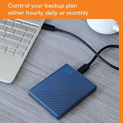 WD 5TB My Passport Ultra, Blue, Portable External Hard Drive, backup software with defense against ransomware, and password protection, USB-C and USB 3.1 - WDBFTM0050BBL-WESN 3