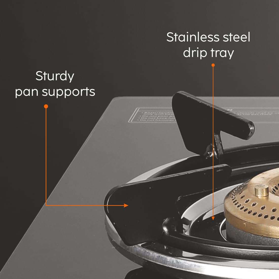 Glen 3 High Flame Brass Burner Toughened Glass Top | LPG Gas Stoves | Black | Manual Ignition | ISI Certified | SS Drip Trays | Revolving Nozzle | Ergonomic Knobs | 2 Year Warranty | 1030 GT HF BB BL 6