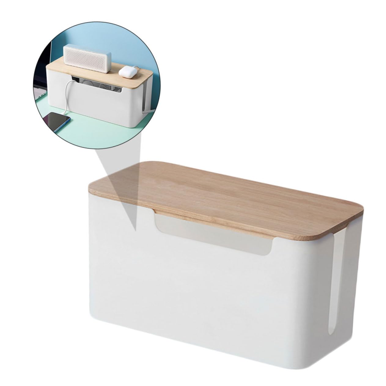 SWOOMEY Electrical Cord Management Box Case Detachable Cover ABS Cable Box for Efficient Power Plug Arrangement 5