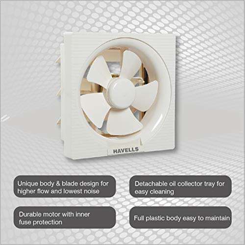Havells Ventil Air DX 250mm Exhaust Fan (White) Nicola 600mm High Performance at Low Voltage (HPLV) Ceiling Fan (Bronze Copper) 3