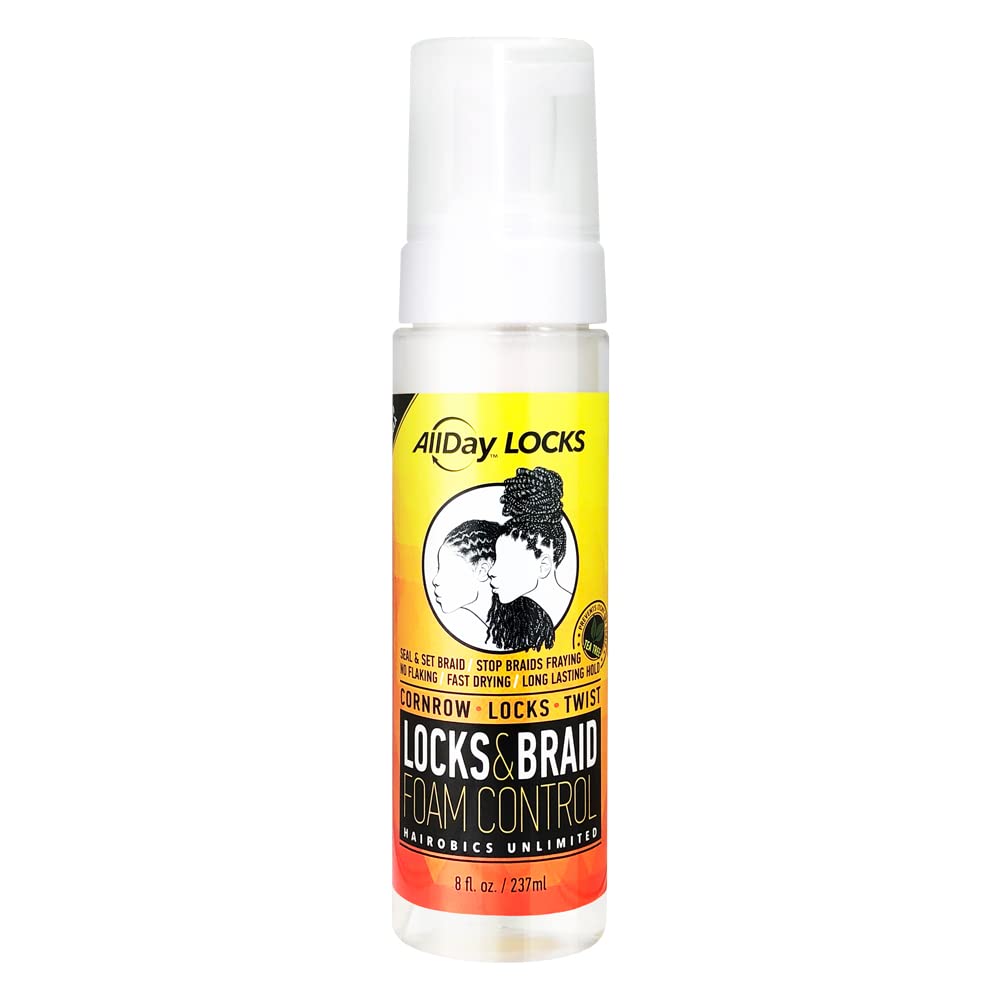 AllDay Locks Braid Gel (5 oz) & Braid Foam (8 oz) Bundle | Extreme Hold, Easy to Use, No Flaking | Style, Shine, Frizz Control for Braids, Locks, Twists, Cornrows 3