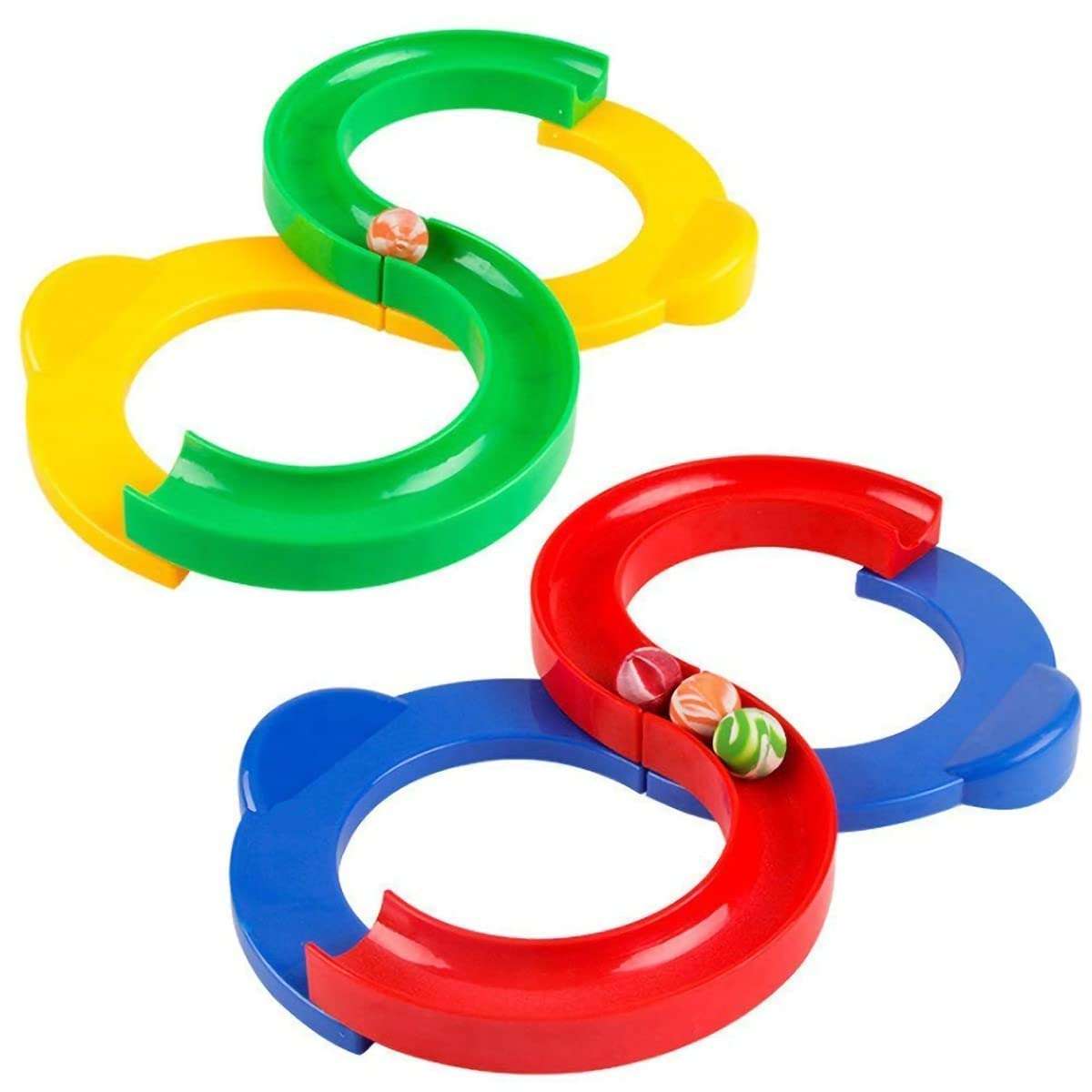 YRTOYS 8 Shape Infinite Loop Interaction Balancing Track Toy Creative Track with 2 Bouncing Balls for Kids, Best Hand-Eye Coordination Developing Indoor Games for Kids - Multicolor 3