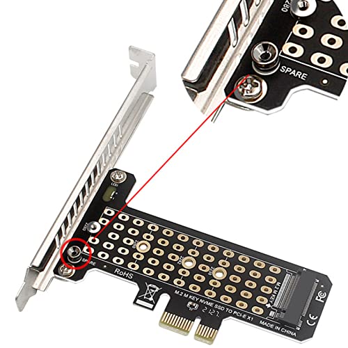M.2 PCIe Adapter M.2 NVME AHCI SSD M Key to PCIeX1 Adapter Expansion Card Expansion, Support PCIe 3.0/4.0 with M.2 PCIe NVMe SSD Aluminum Alloy Heat Sink 2