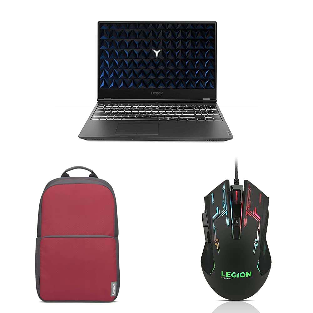 Lenovo Legion Y540 Intel i5 9th Gen 39.63cm (15.6") Gaming (8GB/256 SSD+1TD HDD/Win/GeForce GTX 1650 4GB/Raven Black/2.3kg)81SY00UBIN+ 39.63cm (15.6") Executive Red Backpack+Legion M200 RGB Gaming Wired USB Mouse 2400DPI 1