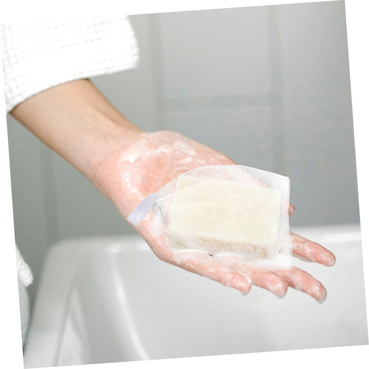 minkissy 20 Pcs Foaming Net Face Foam Nets Bar Soap Purpose Soap Net Soap Soap Foaming Net Foam Face Wash Pouches Cleaning Soap Cleansing Foaming Cup or 5