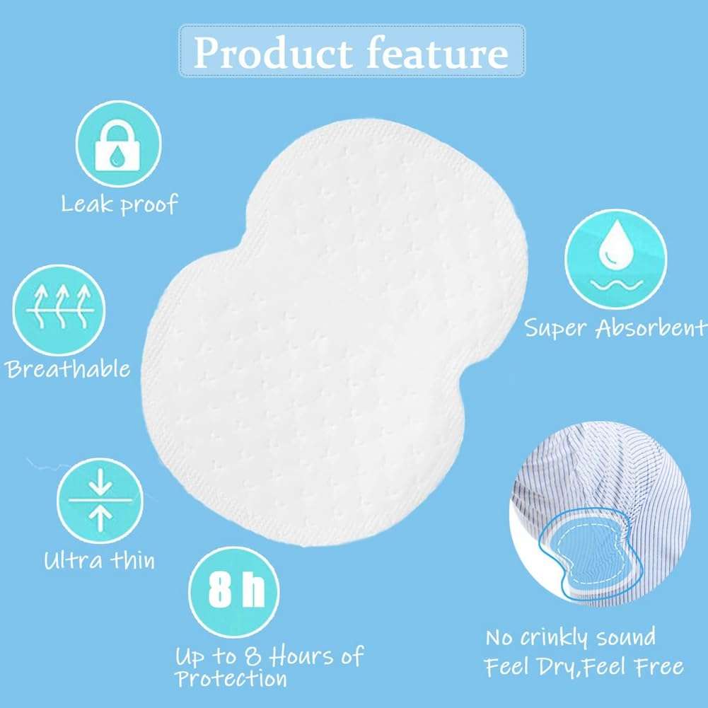 Srutueo 50Piece Armpit Sweat Pads Underarm Pad Summer Deodorant Disposable Absorbent Liners Anti Perspiration Unisex 3