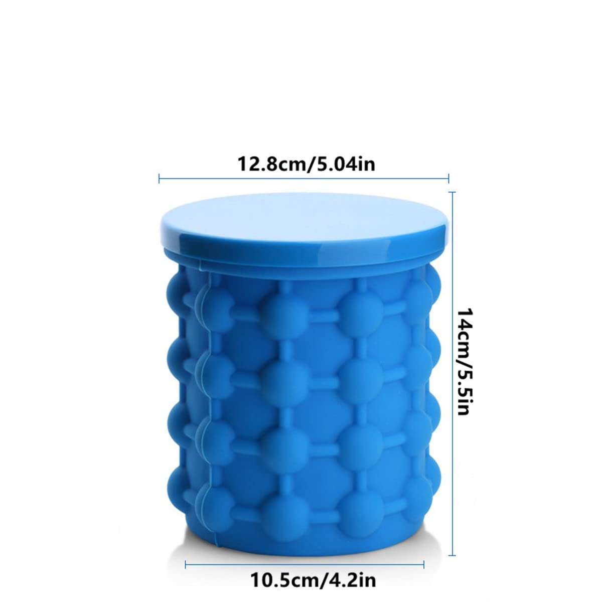 2 in 1 Silicone Ice Bucket and Ice Mold with Lid for Freezing Whiskey, Cocktails, Drinks, Portable Silicone Ice Maker (Blue) 5