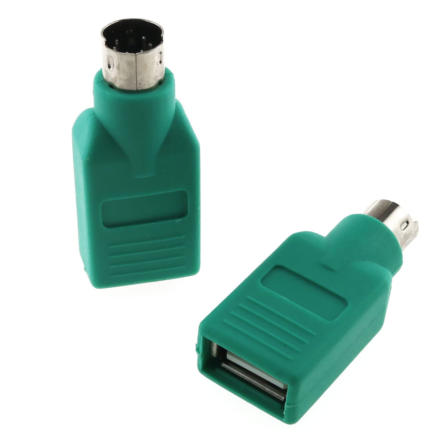 USB to PS2 Adapter RLECS 2PCS Green PS/2 Male to USB Female Converter Adapter for Mouse and Keyboard 3