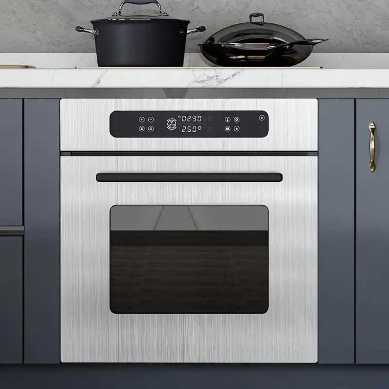 SIA VENDORS Self-Adhesive Stainless Steel Brushed Wall Sticker, Silver Metal Wallpaper Waterproof and Moisture Resistant for Refrigerator, Elevator Doors, Kitchen Cabinets Renovation,2 ft x 6 ft 6