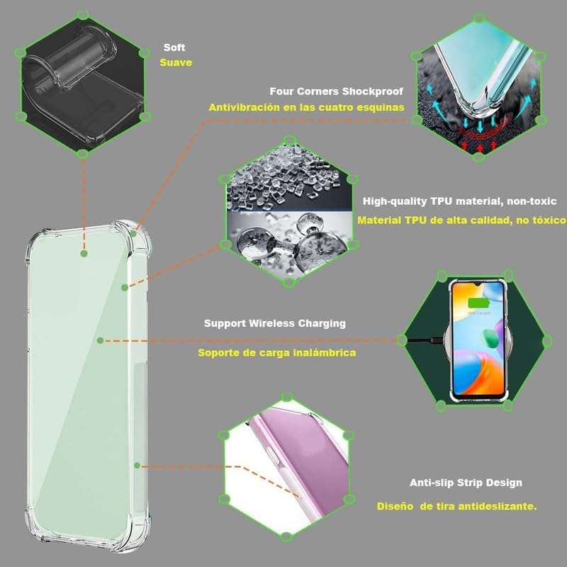 MoreFit vivo Y28 5G, Bumper Transparent Soft Silicon TPU Shockproof Slim Back Cover Case for vivo Y28 5G 6