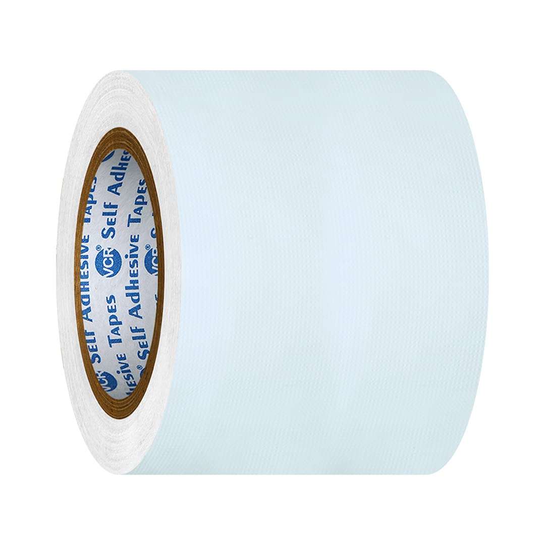VCR White Duct Tape - 45 Meters in Length 96mm / 4" Width - 12 Rolls Per Pack - Strong Book Binding Tape - Waterproof Heavy Duty Duct Tape 4