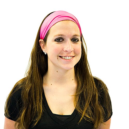 Everfan Magenta Headband | Athletic Stretch Sweatband for Running Yoga and Crossfit 1