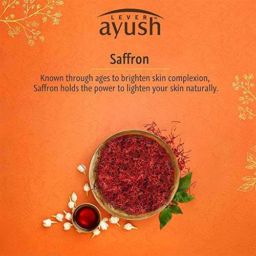 Lever Ayush Natural Fairness Saffron Soap, 100 g each (Buy 4 Get 1) 4