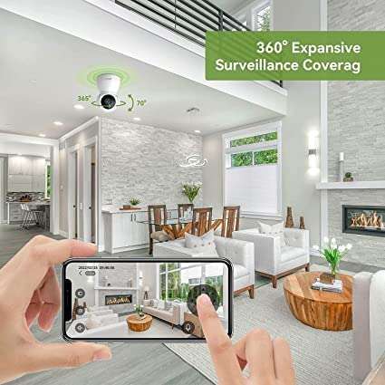 SONATA GOLD Series Wi-Fi Camera CCTV Camera 1080p Wireless PTZ Bulb Shape V380 Pro | Indoor 360° Smart Home Security Camera Light Vision 24x7 Continuous Recording 6