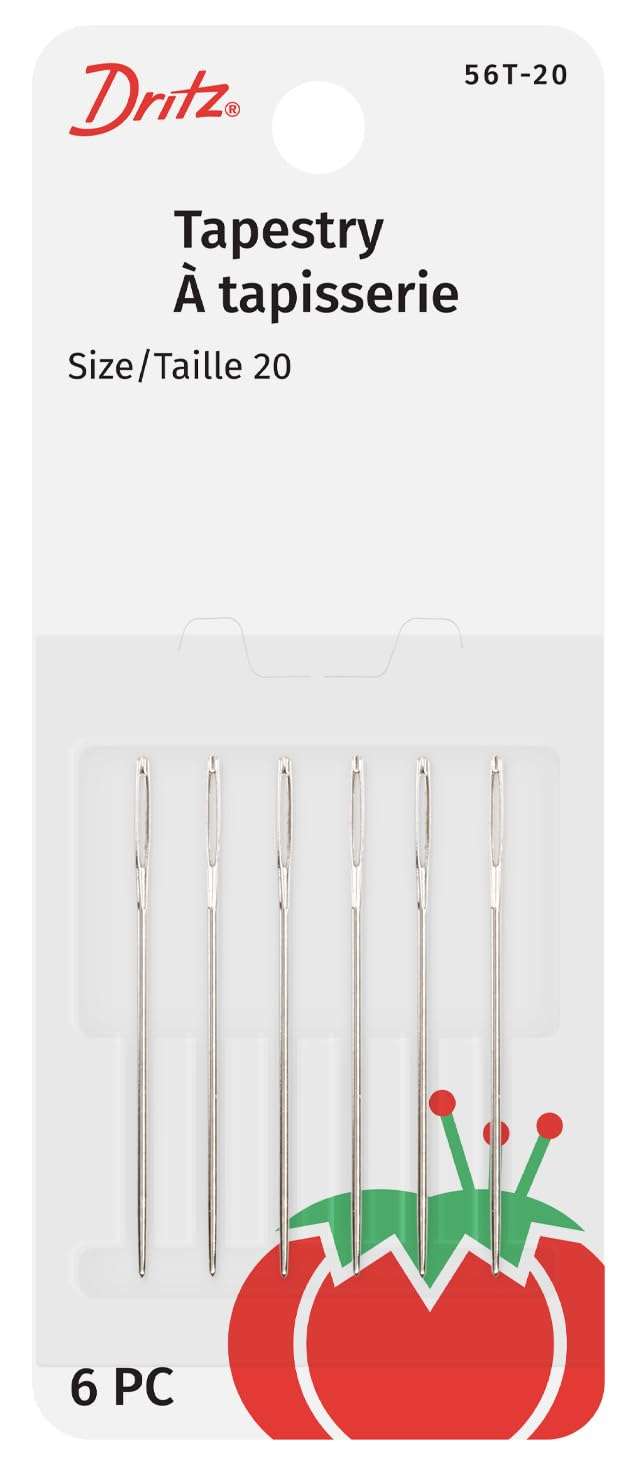 Dritz 56T-20 Tapestry Hand Needles, Size 20 (6-Count), Nickel 1