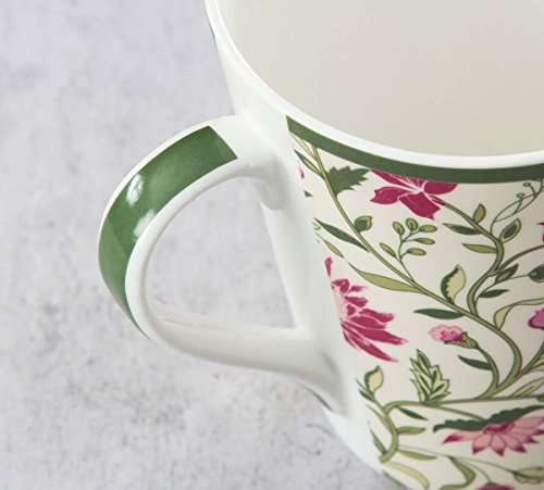 India Circus Floral Ceramic Tea, Milk or Coffee Mugs (Set of 2) 300ml Each, Multicolor, can be Used to Gift to Loved Ones (IC-MM2-CC4) 5