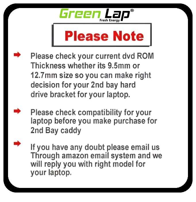 Green Lap Sata Optical Ultra Bay 2nd Hard Drive Caddy for 9.5mm Universal CD/DVD Slot | Harddisk Casing | Caddy Tray 5