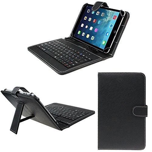 Hello Zone Exclusive 7” Inch USB Keyboard Tablet Case Cover Book Cover for Google Nexus 7 C 2013 -Black