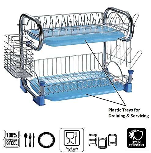 AMOL® Dish Rack | Utensil Kitchen Rack Steel Premium Stainless Steel Utensils Stand | Kitchen Organizers | Kitchen Stand (Elegance) 5