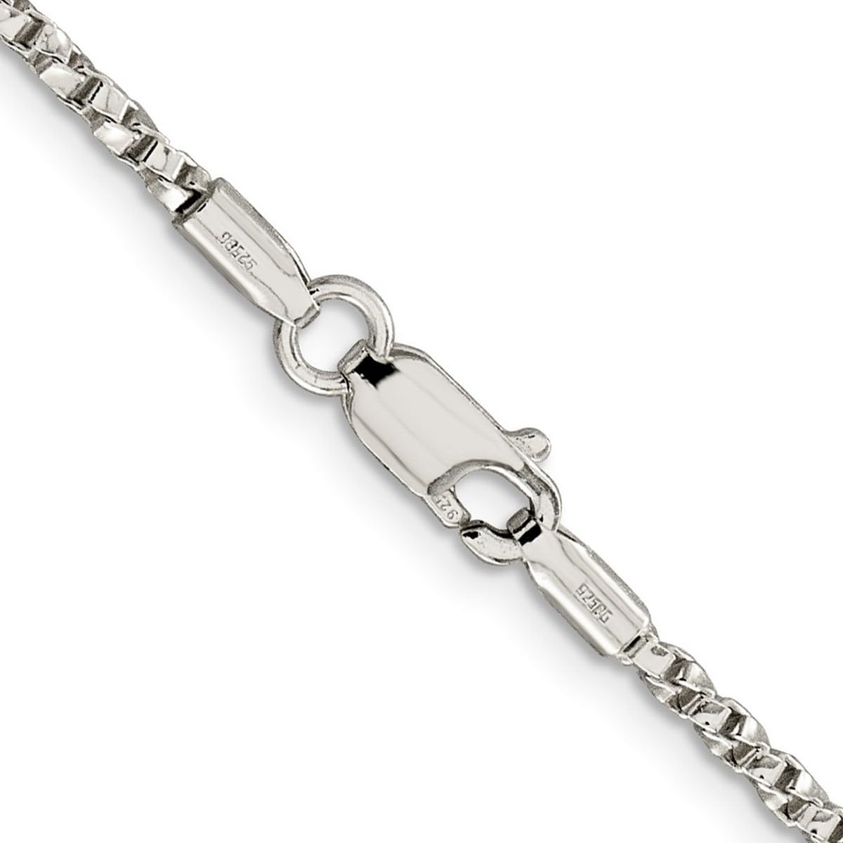 925 Sterling Silver Polished 2.25mm Twisted Box Chain Necklace 24 Inch Lobster Claw - Chain Necklace for Women 5