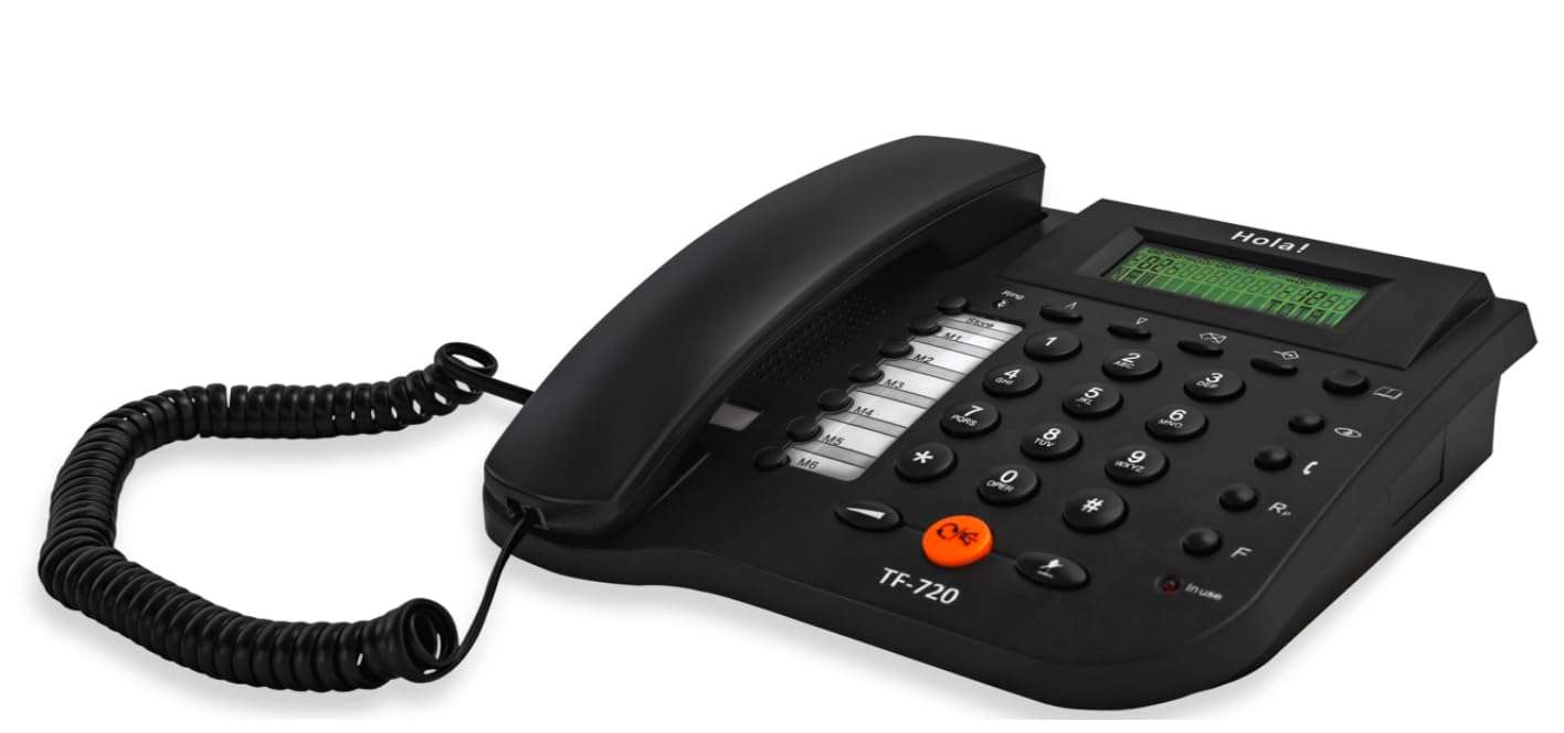 Hola! TF 720 CLI Phone with Memory and Phone Book, & Speaker Phone (Black) (Black) 4