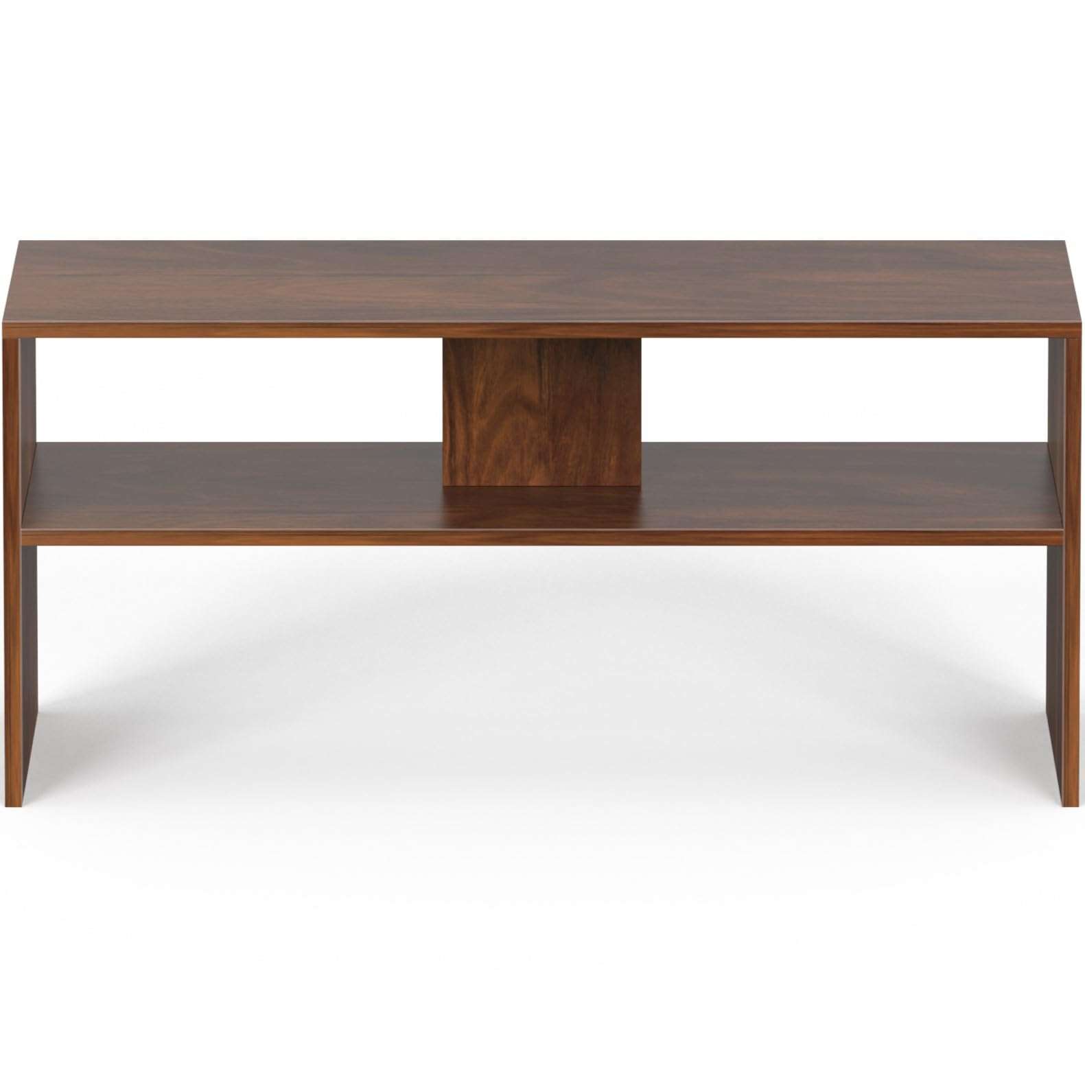 BLUEWUD Oliver Engineered Wood Coffee Center Sofa Tea/Teapoy Console Table with Storage for Sofa Set Living Room Home Hall (Brown Maple) 2