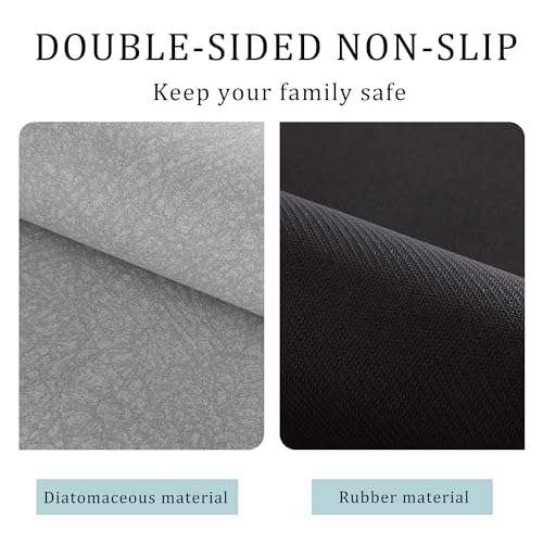 U-Shaped Toilet mat, Bathroom Rugs Set 3 Piece, Comfortable Soft and Absorbent Bathroom mat, U Shaped Bath Rug, Non-Slip Rubber Bath mat, Toilet Rug，Dry Fast for Bathroom Mat, Dark Blue 6