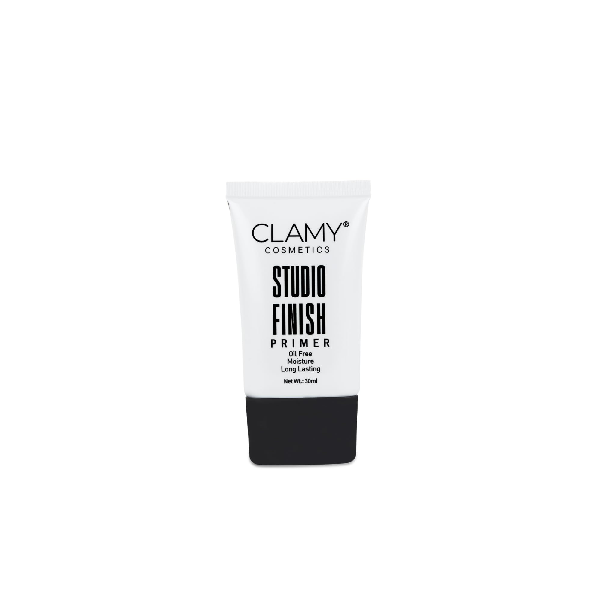 Clamy Primer Studio Finish | 3 in 1 Oil Free, Moisturising, Long Lasting 30ml | Minimises Pores | Long-Lasting Base | All Skin Types | 1