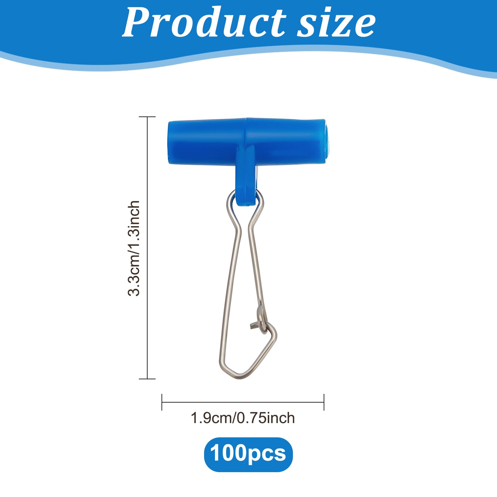 beinkmake 100pcs Fishing Line Sinker Slides Rig with Duo Lock Snap Sinker Slider Swivel Snap Kit Weight Connectors for Catfish, Blue 3