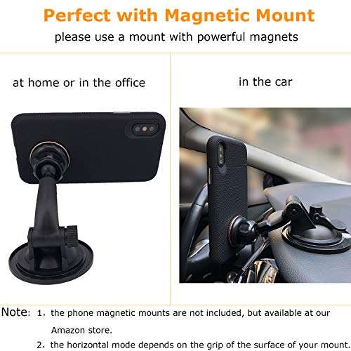 molzar Shield Series for iPhone Xs and iPhone X Case with Triangle Texture Grip, Built-in Metal Plate for Magnetic Mount, Wireless Charging Support, Compatible with iPhone Xs/X, Black 3