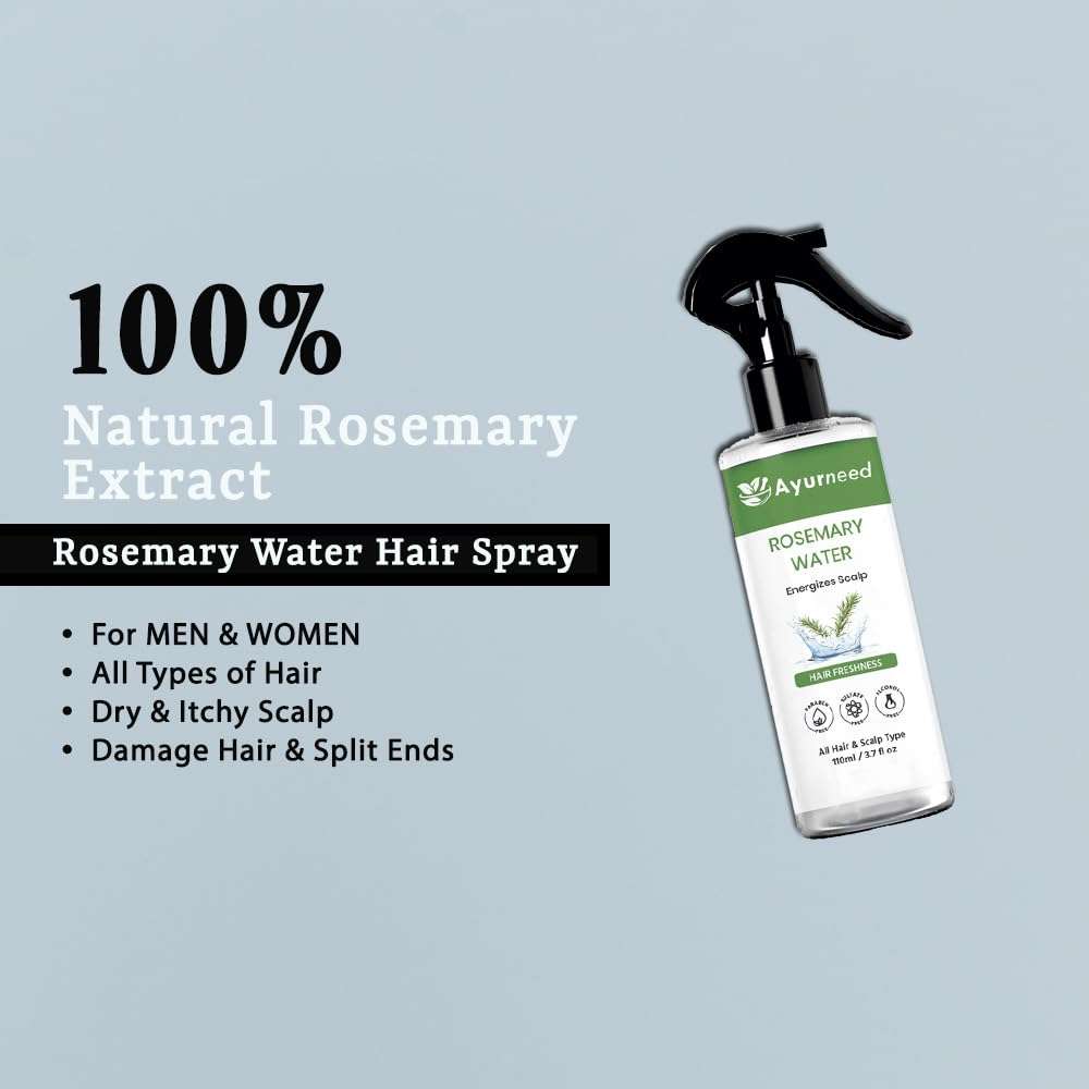 Rosemary Water Hair Spray for Hair Growth and Scalp Health – 100% Natural Herbal Mist to Reduce Hair Fall, Strengthen Roots, and Control Dandruff 3