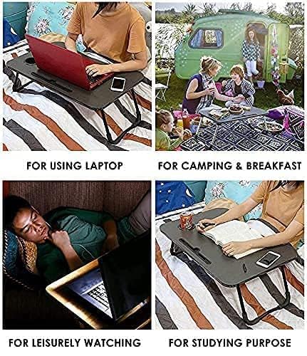 Techno Vibes Laptop Desk for Study and Reading with Foldable Non-Slip Legs Reading Table Tray, Laptop Stands, Laptop Desk,Foldable Study Laptop Table,Table (Black Flower) 6