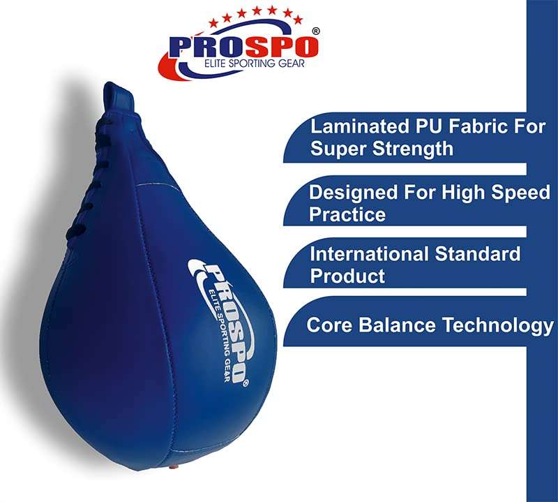 Prospo Synthetic Speed Ball Size No:10 Speed Ball, Speed Punch Ball for Sports Fitness Boxing Training Bag (Blue) 5
