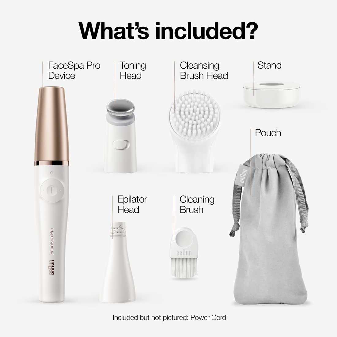 Braun Face Epilator Facespa Pro 911, Facial Hair Removal for Women, Hair Removal Device, 3-in-1 Epilating, Cleansing Brush and Skin Toning with 3 Extras 2