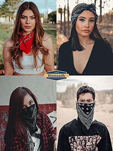 BISMAADH Multi-purpose Headwear Headband Paisley Bandanas – Unisex Novelty Headwrap, Facecover Pack of 3 3