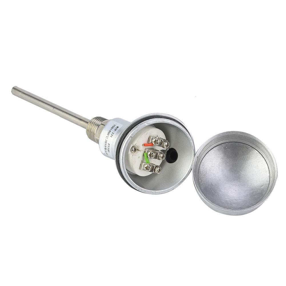 1/2" NPT Thread Thermocouple Terminal Head PT100 Stainless Steel Temperature Sensor Probe (100mm) 4
