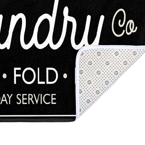 Farmhouse Laundry Room Rug Runner Non Skid Machine Washable Area Rugs Laundry Decor for Kitchen, Bath, Washroom (Black-1 72x24 in) 6