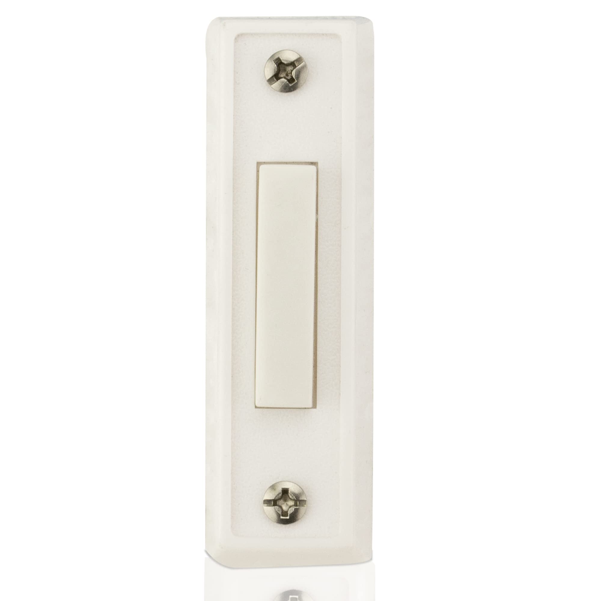 Newhouse Hardware BT1W Unlighted Doorbell Button, 1-Pack, White 1